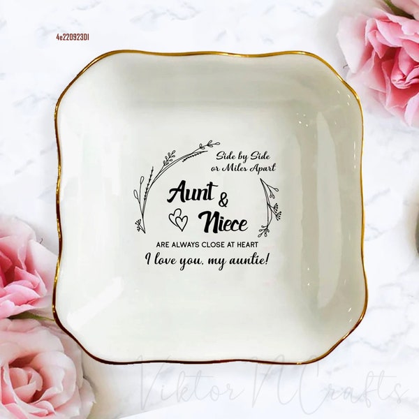 Aunt And Niece Ring Dish, Trinket Dish Ring Holder Gift For Aunt, Best Auntie Ever, Aunt Jewelry Dish, Aunt Gift From Niece, Auntie Gift