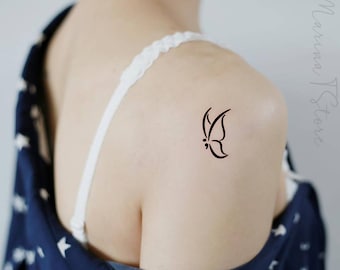 Semikolon Schmetterling temporäre Tattoo, minimalistischer wasserdichter Aufkleber