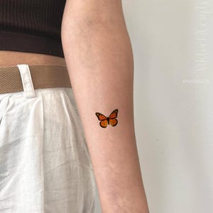Small Butterfly Temporary Tattoo-Minimalist Butterfly Tattoo-Animal Tattoo-Beautiful Butterfly Sticker-Fake Tattoo For Women-Tiny Tattoos