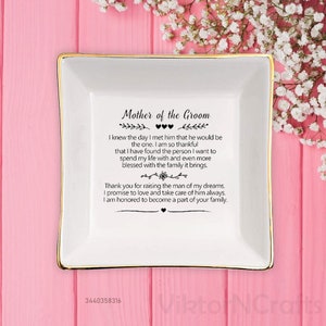 Thank You For Raising The Man Of My Dreams Ring Dish, Mother Of The Groom Gift From Bride, Wedding Jewelry Holder Gift, Bridal Shower Gift
