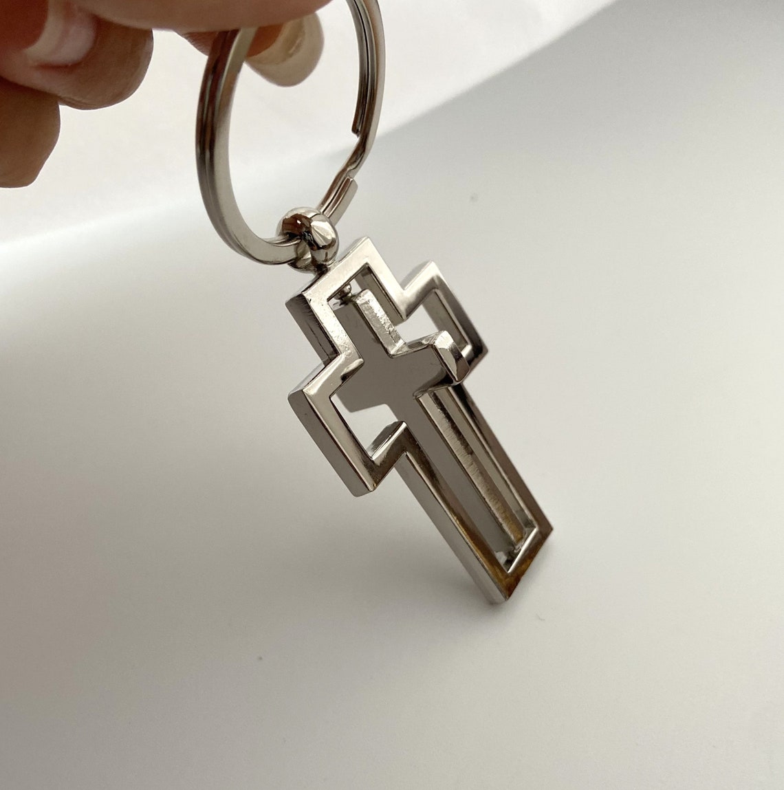 Rotating Cross Keychain-Christian Creative Pendant | Etsy