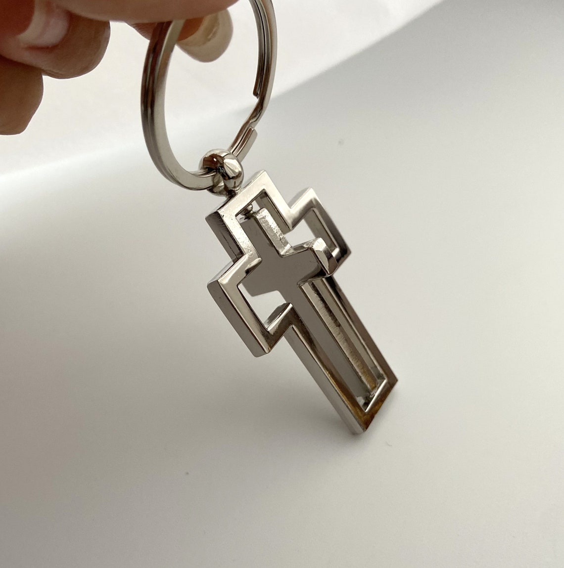 Rotating Cross KeychainChristian Creative Pendant Etsy