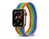 Rainbow Strap For Apple Watch Pride Strap With Buckle For Apple Watch Soft Silicone Fits Series 6 5 4 3 2 1 SE 38mm 40mm 42mm and 44mm