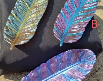 Feather Trinket Dish-Foil Flake Edges