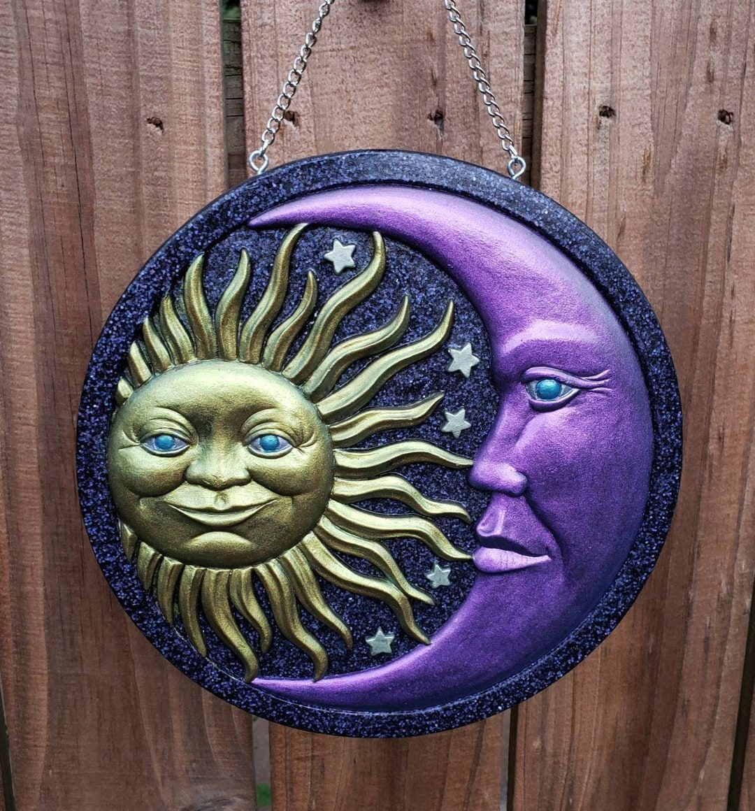 Large Sun Moon and Stars Wall Hanging Etsy