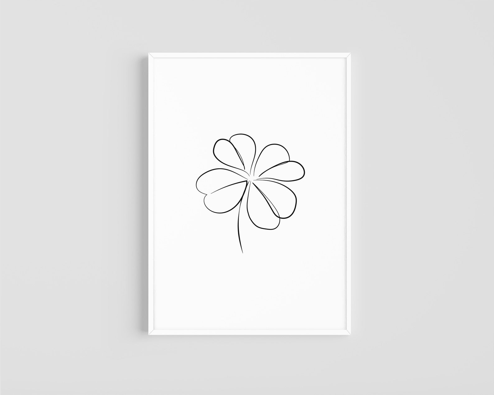 4 Leaf Clover DIGITAL Download Print Line Drawing Sketch - Etsy