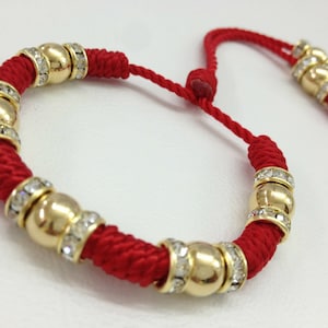 Pulsera Roja Estilo Sinaloense Con Oro Laminado