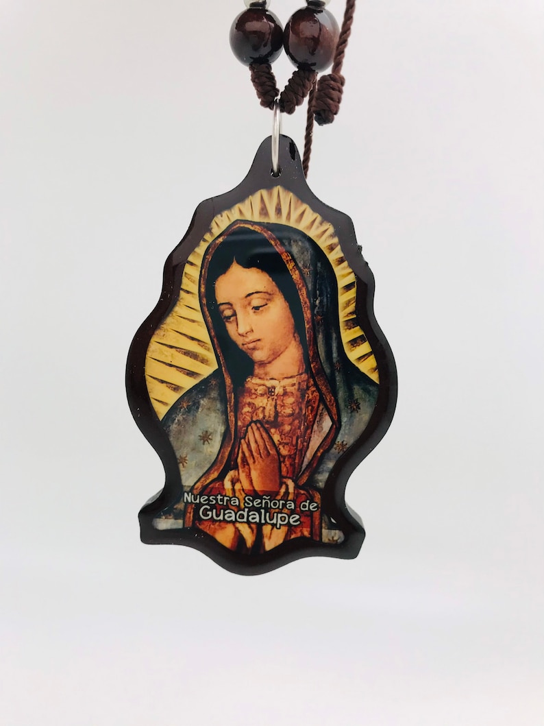 Virgen De Guadalupe Color Cafe Con La Oración Del Chofer Etsy
