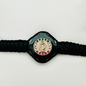 Pulsera de la virgen de Guadalupe color negra México
