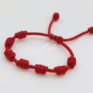 Pulsera Roja de 7 Nudos Para Baby's Protection Para El Mal De Ojo