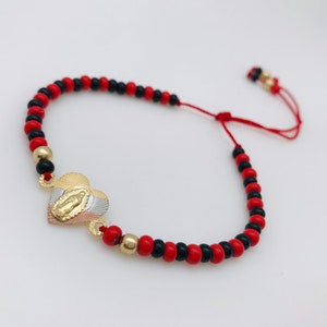 Pulsera con Virgen de Guadalupe corazon tricolor