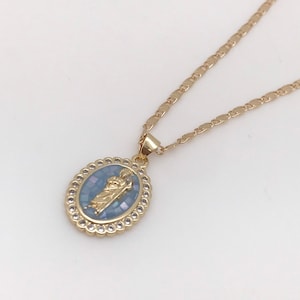 Cadena y medalla de san Judas Tadeo color azul