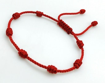 Pulsera Roja de 7 Nudos Seven Knots Red Bracelet