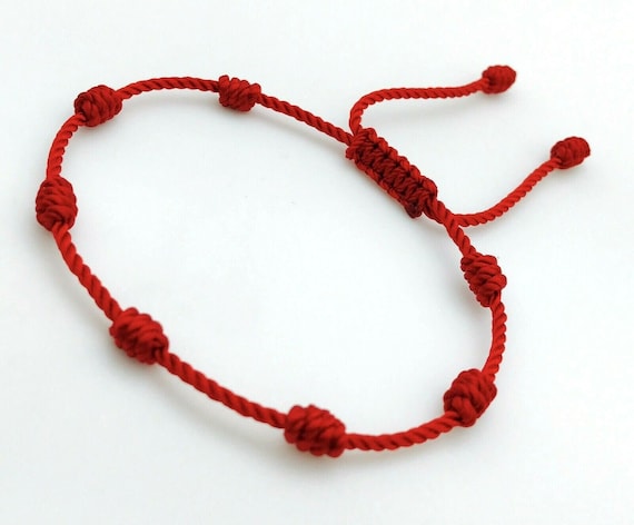 Pulsera Roja De Nudos Seven Knots Red Bracelet