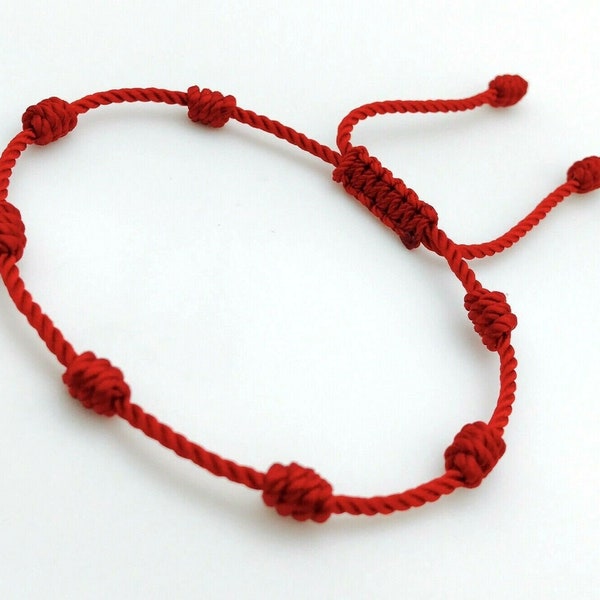 Pulsera Roja de 7 Nudos Seven Knots Red Bracelet