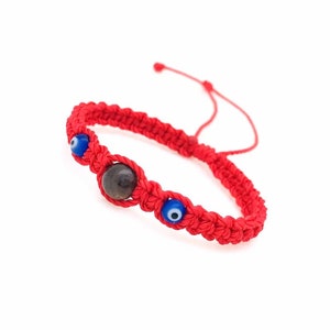 Pulsera roja para protección con ojitos turcos y Ojo de Tigre Para bebe antes de un año