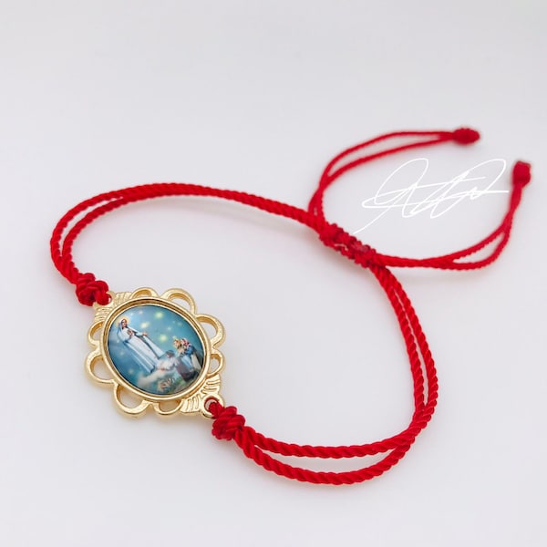 Our Lady of Fatima red bracelet pulsera roja con la Virgen de Fátima