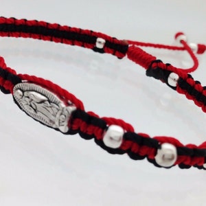 Pulsera Roja Y Negra De La Virgen De Guadalupe