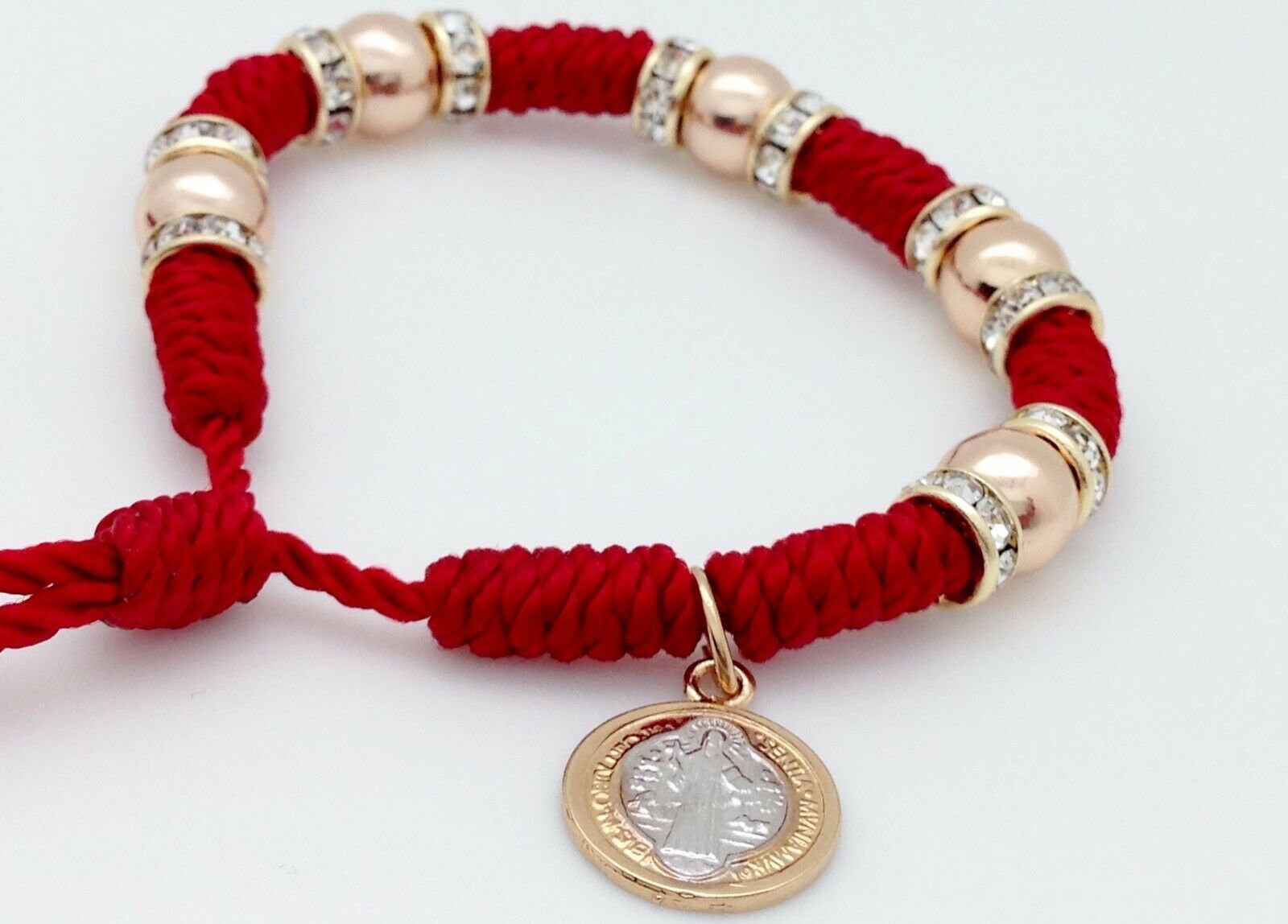 Armband mit Benediktus Medaillen Rote Farbe 