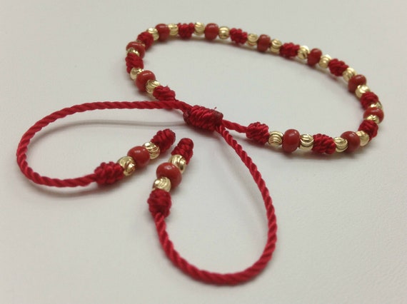 pulseras rojas de oro