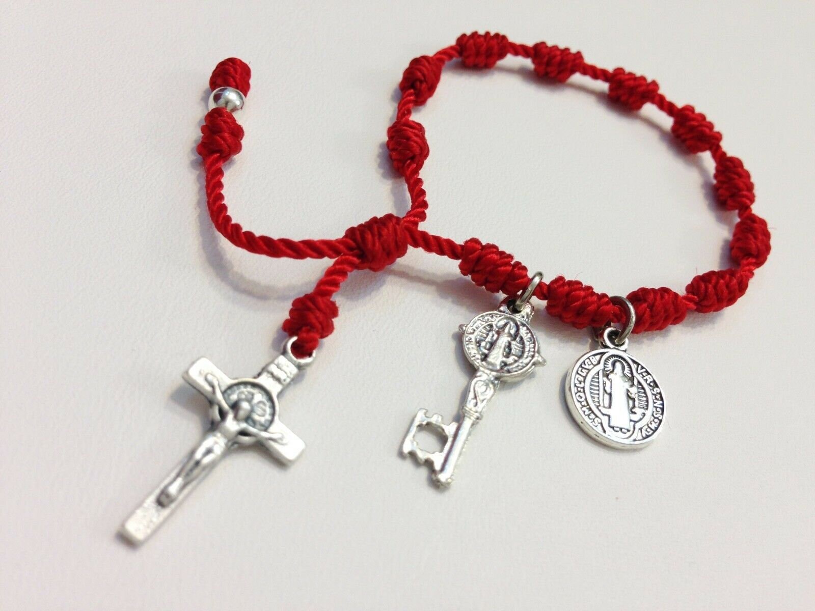 Alex And Elsa 925 Sterling Silver Saint Benedict Key Necklace – 20 Inch Anchor Chain, Made In Italy