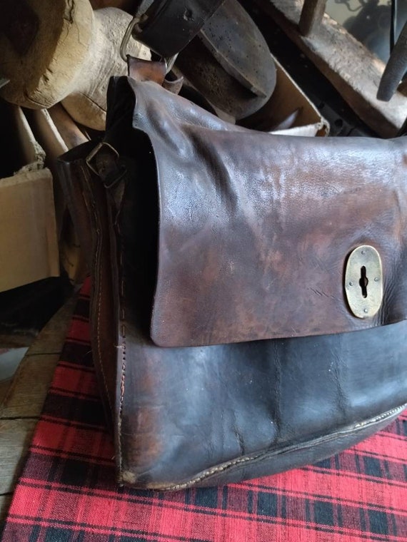 Vintage Postman Brown Leather Bag 196070's Etsy