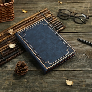 Victoria&#39;s Journals Vintage Style Diary for Men and Women 14x20cm,  256p. (Navy Blue)