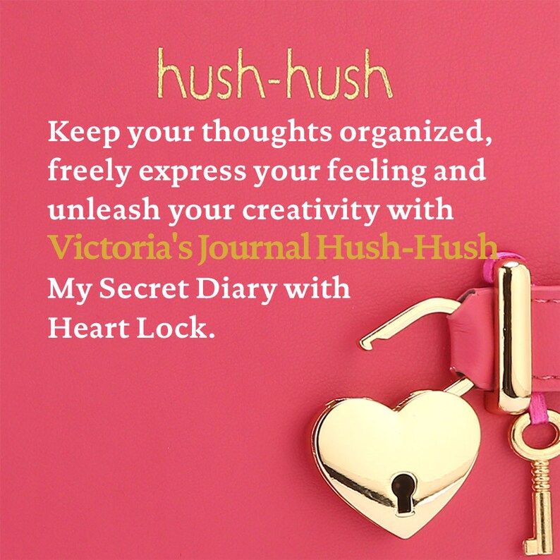Heart Shaped Lock Journal, Lock Diary for Girls With Key, 5.3x7.3,320p
