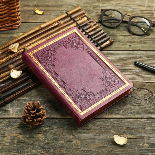 Victoria's Journals Classic Antique, Vintage Style Diary for Men and Women 5.7x8.1", 320 pages (Burgundy)