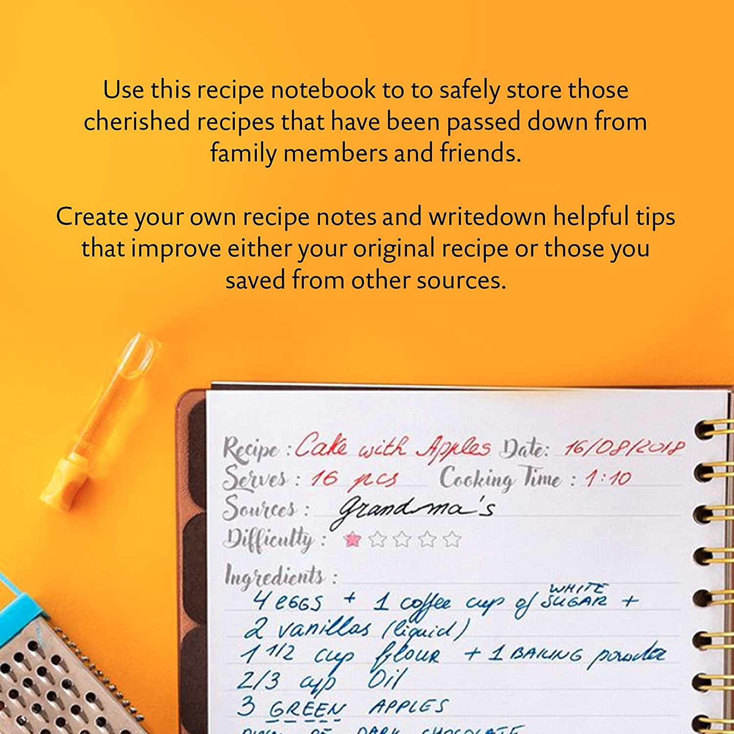 Recipes & Notes, Recipe Book for Own Recipes, Blank Recipe Journal, Write  Your Own, Recipe Planner and Organizer, With Tabs 7.3 X 8.7, 240p 