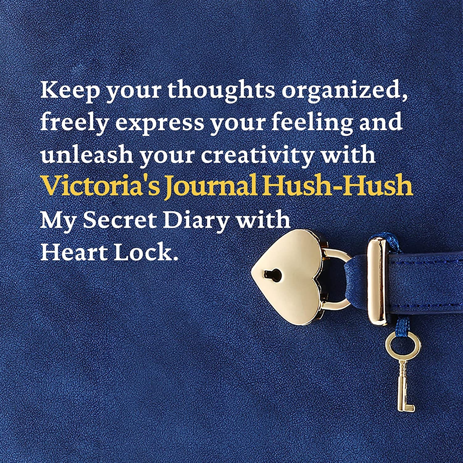 Heart Shaped Lock Journal, Lock Diary for Girls With Key, 5.3x7.3,320p