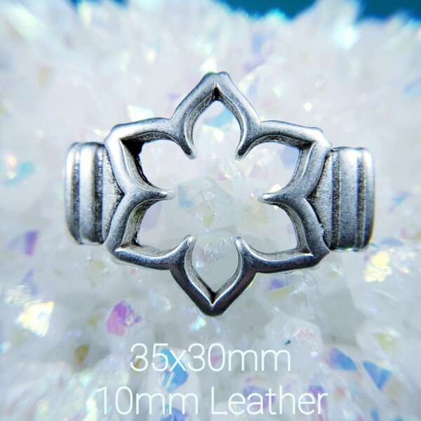 10mm OPEN FLOWER CONNECTOR ~ 35x30mm ~ For Flat Leather ~ This Listing is for 1 Connector ~