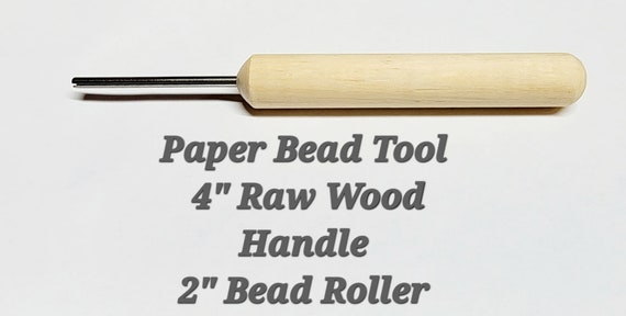 NEW Paper Bead Roller Tool Comfortable 4 Wood Handle 2 Slotted Metal Roller  2 Size Options 3mm or 5mm 