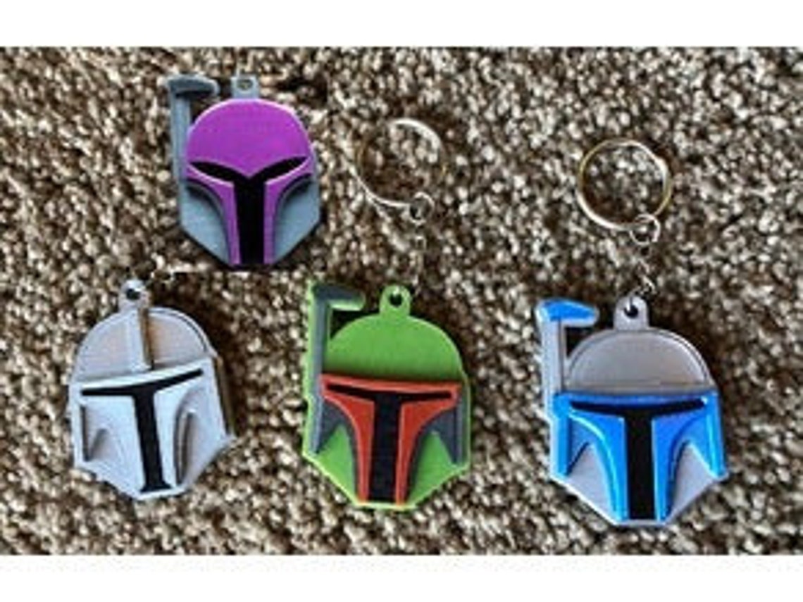 Mandalorian Helmet Keychain Unpainted Etsy