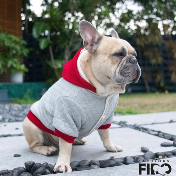 Fantastische Fido warme Franse Bulldogs hoodie, fleece Bulldog hoodie, comfortabel en zacht, huisdierkleding, leuk kersthondcadeau