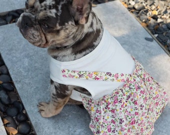 Fabulous Fido Cute Girl French Bulldog Floral Dress  For Small Medium Dog Puppy Chihuahua Cool Costume Gift for Pet Birthday