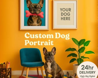 Custom Dog Portrait from Your Photo – Fully Personalized for Your Fur Baby - Digital Pet Art, Personalized Dog Illustration, Unique Gift
