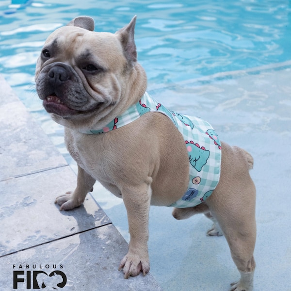 Fabulous Fido French and English Bulldog Cooling Vest Reversible Dog Cooling Jacket Costumes For Pets, Summer Pet Clothes