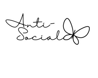 Anti-Social Butterfly PNG with transparent background