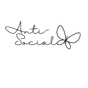 Anti-Social Butterfly PNG with transparent background