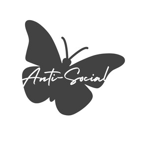 Anti-Social Butterfly PNG with transparent background