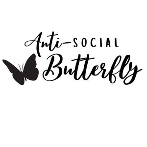 Anti-Social Butterfly PNG with transparent background