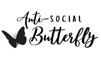 Anti-Social Butterfly PNG with transparent background