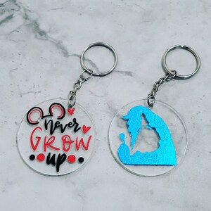 Disney Keychains Acrylic Mickey Mouse Beauty and the Beast