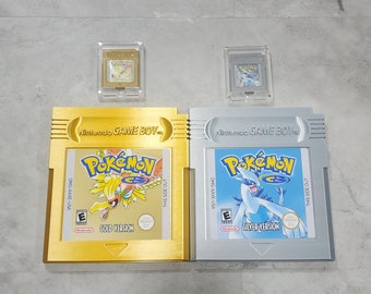 3D Printed Gameboy-inspired Pokemon Silver Gold Crystal 2nd Generation Giant XL Cartridge Wall Art Display Retro Gaming