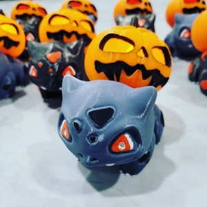 Halloween Bulbasaur-inspired Pumpkin Monster Jack O&#39;Lantern 3D Printed Figure