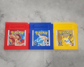 3D Printed Gameboy-inspired Pokemon 1st Generation Giant XL Cartridge Revised and Better! Wall Art Display Retro Gaming Red Blue Yellow