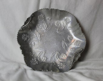 Vintage Silver Toned Serving Tray