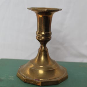Vintage Brass Geometric Candlestick
