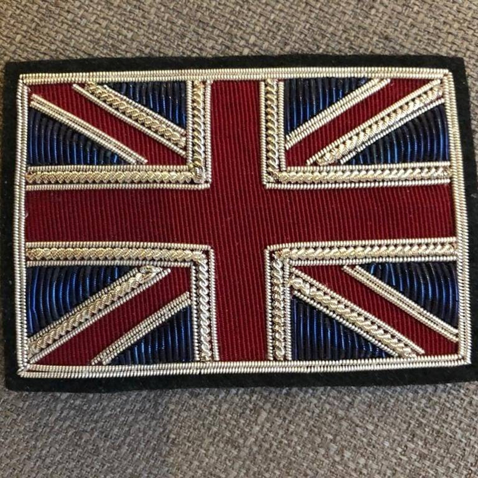 British Hand Embroidered Flag Emblem UK Great Britain Applique Etsy